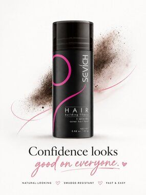 SEVICH'S DARK BROWN HAIR FIBER  FOR INSTANT COVERAGE ON THOSE THINNING AREAS!